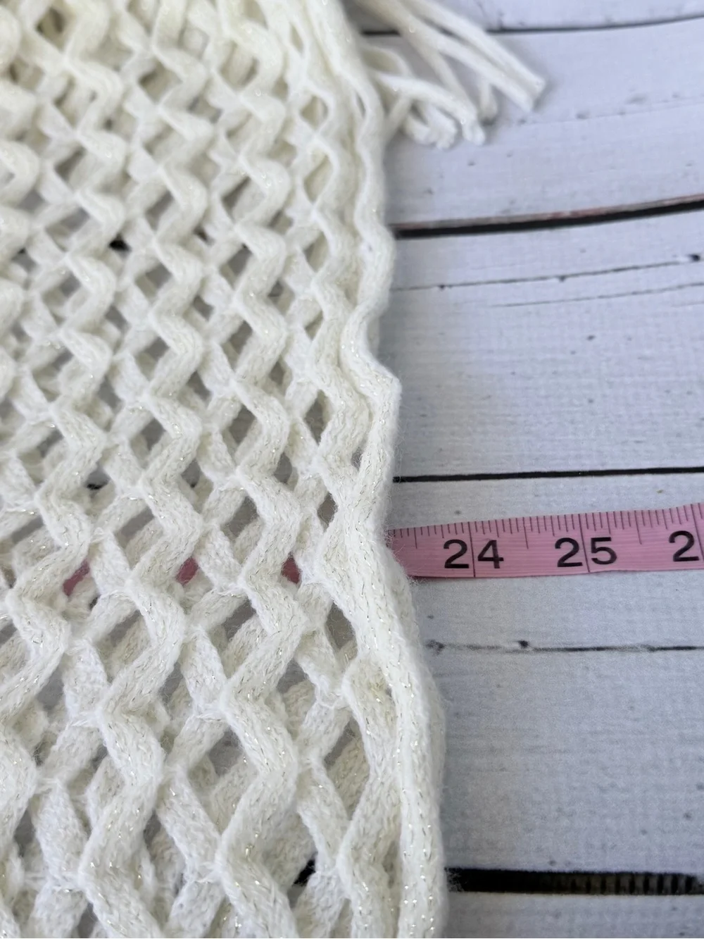 Chunky Knit Fringe Infinity Scarf in Cream